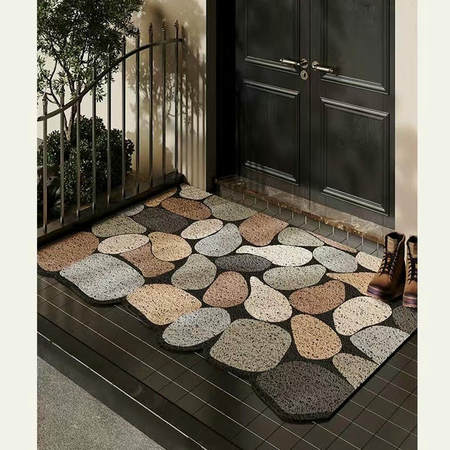 Stone Front Doormats Washable Non-Slip Indoor Floor Mats Door Rugs for Entryway
