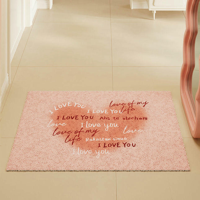 Welcome Doormat, Non Slip Heart Door Mat Indoor Outdoor Entrance Front Doormat