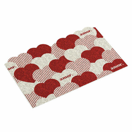 Welcome Doormat, Non Slip Heart Door Mat Indoor Outdoor Entrance Front Doormat