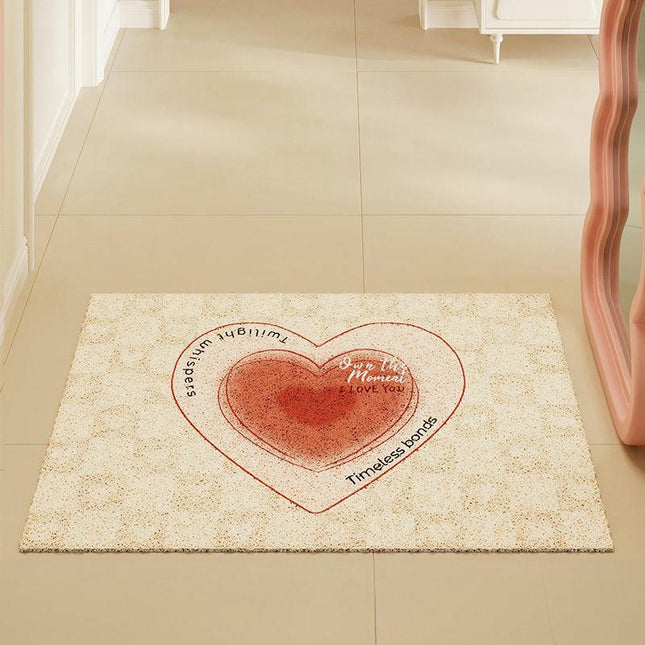 Welcome Doormat, Non Slip Heart Door Mat Indoor Outdoor Entrance Front Doormat