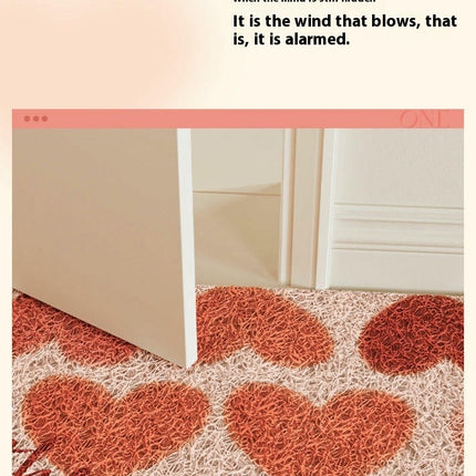 Welcome Doormat, Non Slip Heart Door Mat Indoor Outdoor Entrance Front Doormat