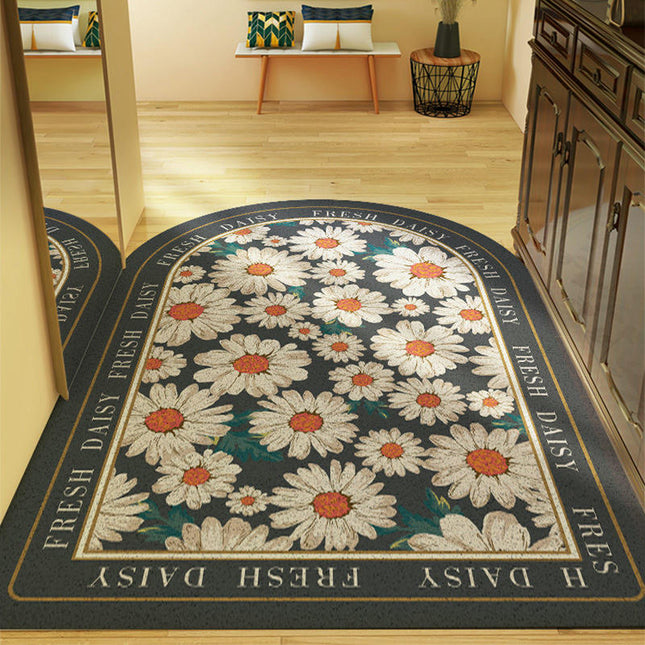 Front Door Mat Retro Floral Indoor Rugs for Entryway Non Slip Washable Rugs