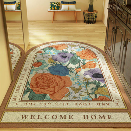 Front Door Mat Retro Floral Indoor Rugs for Entryway Non Slip Washable Rugs 2