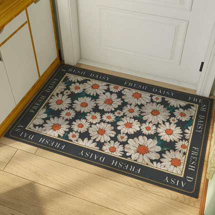 Front Door Mat Retro Floral Indoor Rugs for Entryway Non Slip Washable Rugs