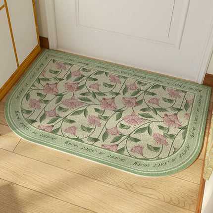 Front Door Mat Retro Floral Indoor Rugs for Entryway Non Slip Washable Rugs
