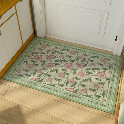 Front Door Mat Retro Floral Indoor Rugs for Entryway Non Slip Washable Rugs 1