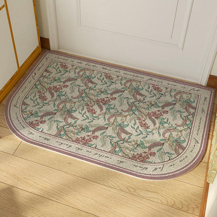 Front Door Mat Retro Floral Indoor Rugs for Entryway Non Slip Washable Rugs