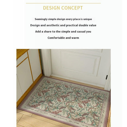 Front Door Mat Retro Floral Indoor Rugs for Entryway Non Slip Washable Rugs 2