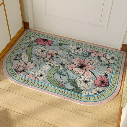 Front Door Mat Retro Floral Indoor Rugs for Entryway Non Slip Washable Rugs 1