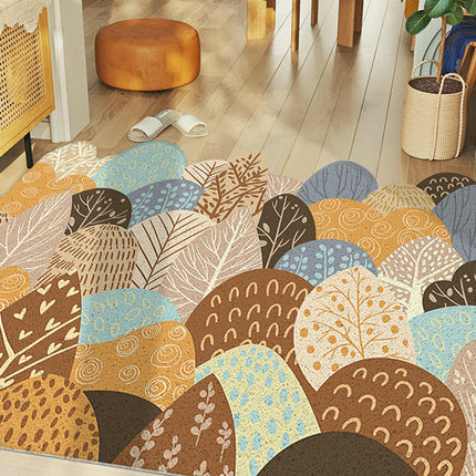 Leaves Floral Front Door Mat Indoor Rugs for Entryway Non Slip Washable Rugs