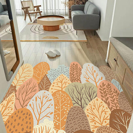 Leaves Floral Front Door Mat Indoor Rugs for Entryway Non Slip Washable Rugs 1
