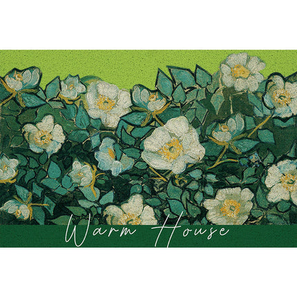 Plant Print Door Mats for Scraping Mud and Soil, Cuttable Silk Ring Floor Mats