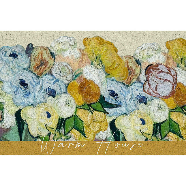 Plant Print Door Mats for Scraping Mud and Soil, Cuttable Silk Ring Floor Mats