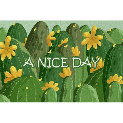 Plant Print Door Mats for Scraping Mud and Soil, Cuttable Silk Ring Floor Mats 1