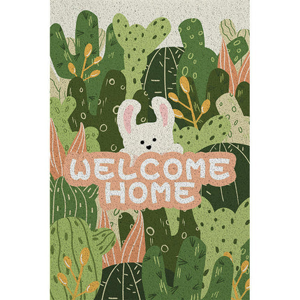 Plant Print Door Mats for Scraping Mud and Soil, Cuttable Silk Ring Floor Mats 1