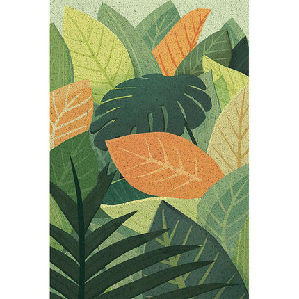 Plant Print Door Mats for Scraping Mud and Soil, Cuttable Silk Ring Floor Mats 1