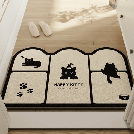 Cartoon Entrance Door Mat Can Be Cut To Prevent Slipping, Silk Ring Mat for Entrance Door