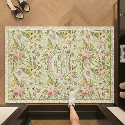 Flower Entrance Door Mat Outdoor Door Anti-slip Mat Mud Scraper Dust Removal Wire Ring Mat