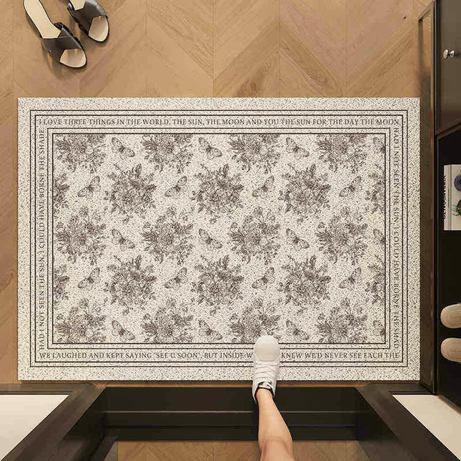Flower Entrance Door Mat Outdoor Door Anti-slip Mat Mud Scraper Dust Removal Wire Ring Mat