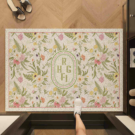 Flower Entrance Door Mat Outdoor Door Anti-slip Mat Mud Scraper Dust Removal Wire Ring Mat