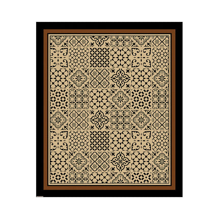 Retro Printed PU Leather Entrance Door Mat Porch Waterproof and Oil-proof Foot Mat 1