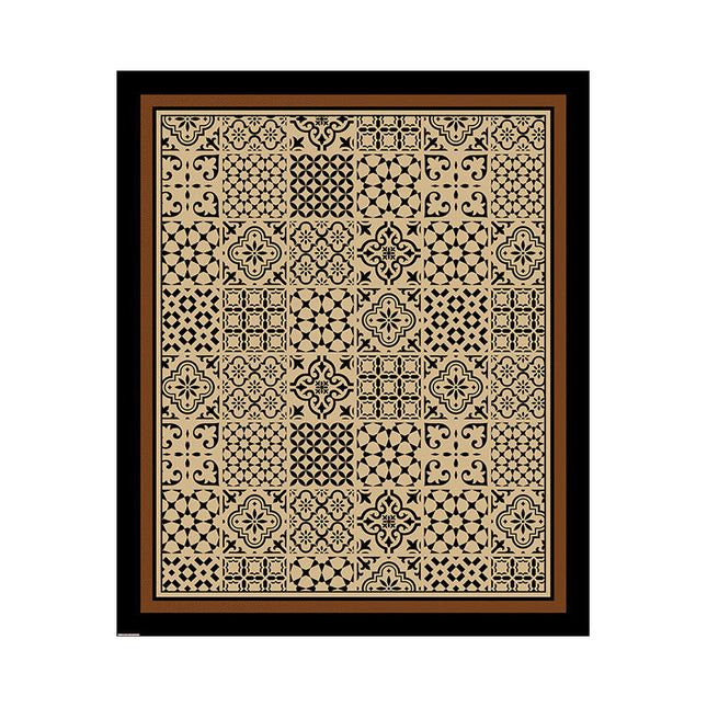 Retro Printed PU Leather Entrance Door Mat Porch Waterproof and Oil-proof Foot Mat 1