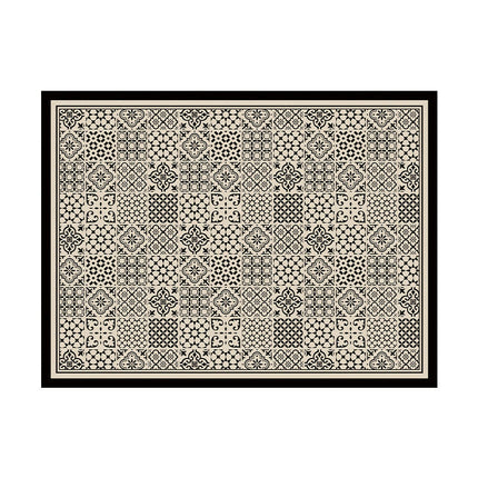 Retro Printed PU Leather Entrance Door Mat Porch Waterproof and Oil-proof Foot Mat 1