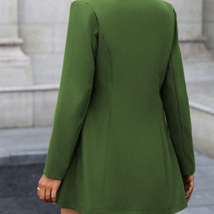 Casual Blazer Jackets for Women Fall Long Sleeve Open Front Button Suit Jacket with Pockets