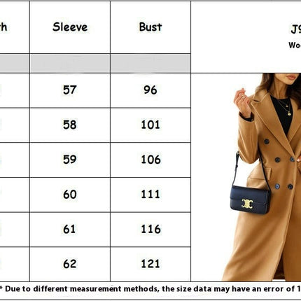 Women's Winter Wool Coat Casual Notch Lapel Double-Breasted Long Wool Peacoat