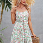 White Red Floral / M