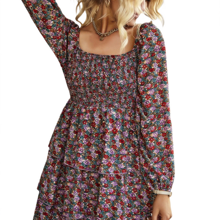Womens Dresses Square Neck Solid Lace Up Dress Casual Lightweight Basic Summer Sundress