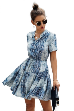 Womens Dresses  Animal Drawstring Waist Shirt Dress Casual Chic Lightweight Basic Summer Sundress