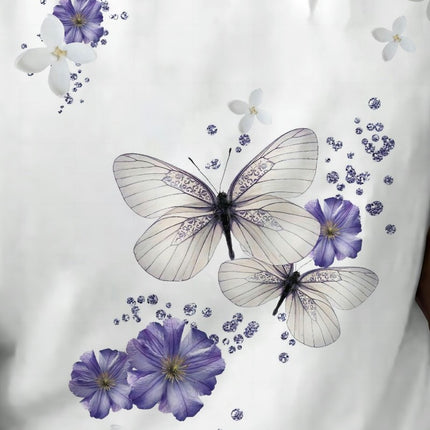 Butterfly Graphic Crew Neck Loose Fit Short Sleeve Tee Women's T-Shirt for Outdoor Activities