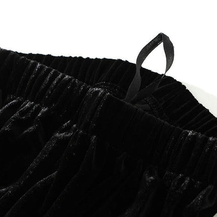 Women¡¯s Elastic High Waist Pleated Skirt A Line Swings Midi Velvet Skirts
