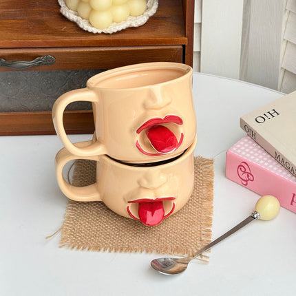 Tongue-out ceramic mug photo 2