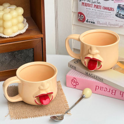 Tongue-out ceramic mug photo 4