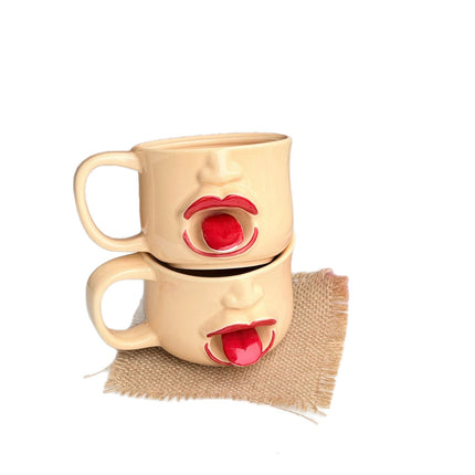 Tongue-out ceramic mug photo 5