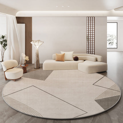Tapis rond doux pour chambre à coucher, moderne et minimaliste, intérieur à poils courts, rond, confortable, pour salon, grand