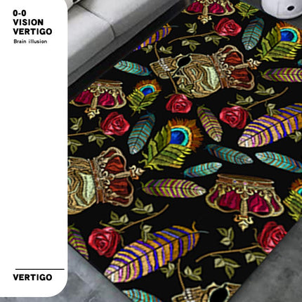 Area Rug Rose Skull Decorative Rug  Red Lips Indoor Rugs Rugs And Carpet With Soft And Comfortable Carpets Used Living Room Bedroom