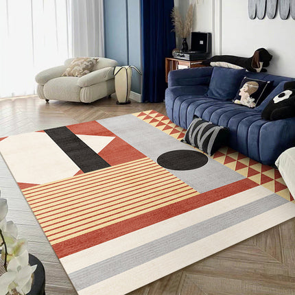 Tapis imprimé géométrique, super doux, lavable en machine, antidérapant, durable pour le salon, la chambre à coucher, l'étude, la cuisine et la moquette