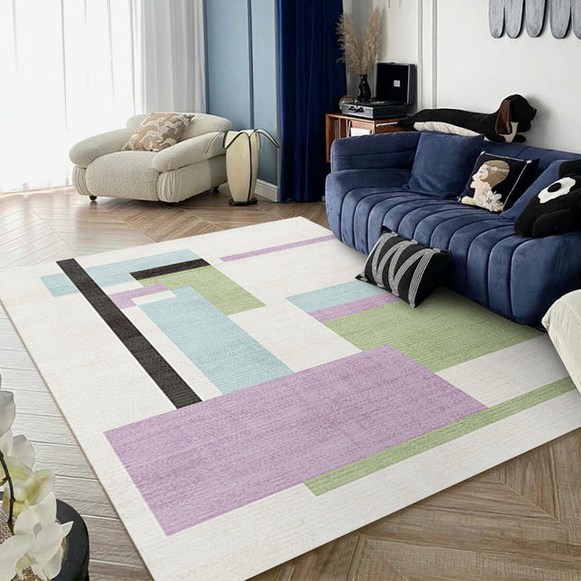 Teppich, geometrisch, bedruckt, superweich, maschinenwaschbar, rutschfest, langlebig, für Wohnzimmer, Schlafzimmer, Arbeitszimmer, Küche, Teppiche und Teppiche