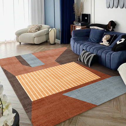 Tapis imprimé géométrique, super doux, lavable en machine, antidérapant, durable pour le salon, la chambre à coucher, l'étude, la cuisine et la moquette