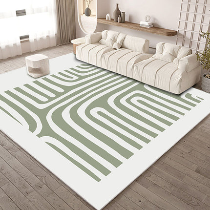 Geometric Pattern Line Minimalist Rug Green Living Room Rugs Washable Area Rugs Soft Non Slip Carpets Rugs And Carpet for Room Bedroom