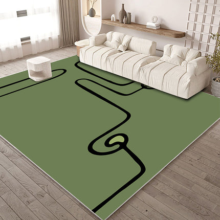 Geometric Pattern Line Minimalist Rug Green Living Room Rugs Washable Area Rugs Soft Non Slip Carpets Rugs And Carpet for Room Bedroom