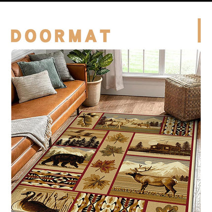 American Ethnic Style Washable Area Rug,Non-Slip Rugs for Living Room Geometric Tribal Large floor Rugs Soft Low Pile Carpet for Bedroom