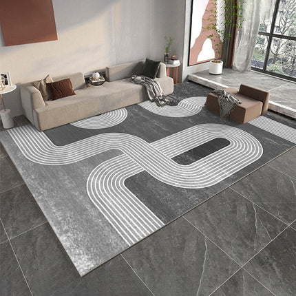 Minimalistischer, moderner Teppich für Wohnzimmer, Schlafzimmer, weicher, rutschfester Esszimmerteppich, Kunstdekoration, Heimbüro, geometrischer Teppich