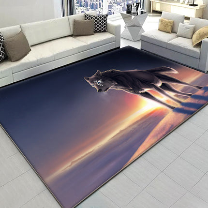 Animal Large Floor Rugs Wolf Printed Area Rugs 3D Visual Wolf Clan Rugs,Carpets for Living Dining Dorm Room Bedroom Home
