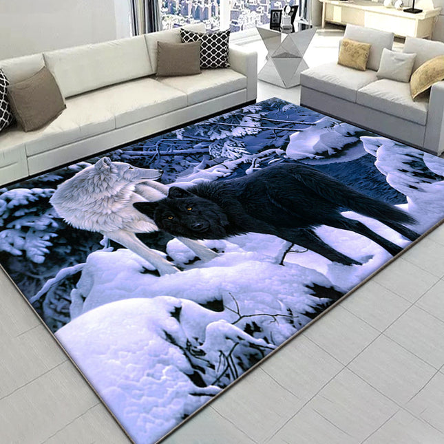 Tierische große Bodenteppiche, Wolf-bedruckte Teppiche, 3D-visuelle Wolf-Clan-Teppiche, Teppiche für Wohnzimmer, Esszimmer, Schlafsaal, Schlafzimmer, Zuhause