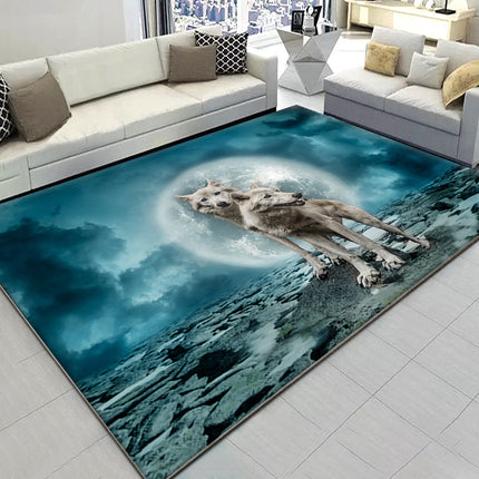 Animal Large Floor Rugs Wolf Printed Area Rugs 3D Visual Wolf Clan Rugs,Carpets for Living Dining Dorm Room Bedroom Home