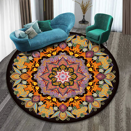 Round Rugs Mandala Rugs Boho Round Rug Floral Print Rugs And Carpet Rug Carpet for Bedroom Living Room Dining Room Decorative